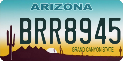 AZ license plate BRR8945