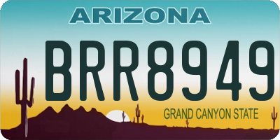 AZ license plate BRR8949