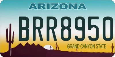 AZ license plate BRR8950