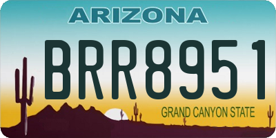 AZ license plate BRR8951