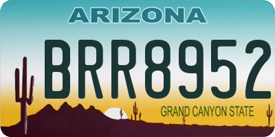 AZ license plate BRR8952