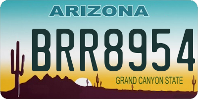 AZ license plate BRR8954