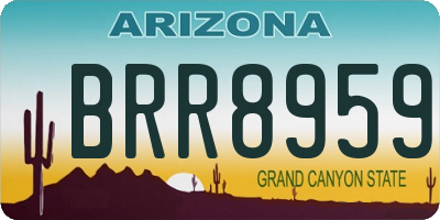 AZ license plate BRR8959