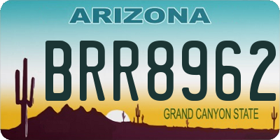 AZ license plate BRR8962