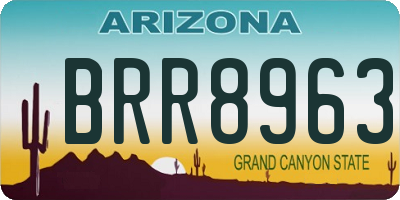 AZ license plate BRR8963