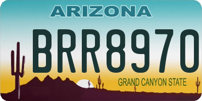AZ license plate BRR8970