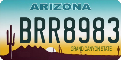 AZ license plate BRR8983