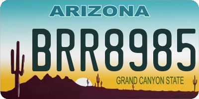 AZ license plate BRR8985