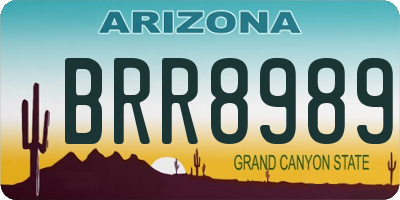 AZ license plate BRR8989