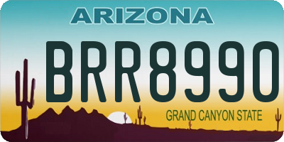 AZ license plate BRR8990