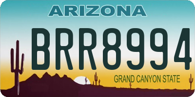AZ license plate BRR8994
