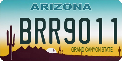 AZ license plate BRR9011