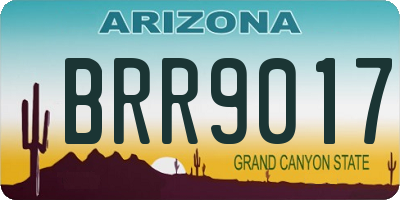 AZ license plate BRR9017