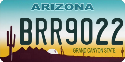 AZ license plate BRR9022