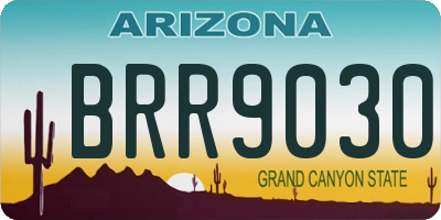 AZ license plate BRR9030