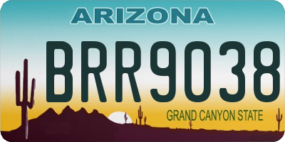 AZ license plate BRR9038