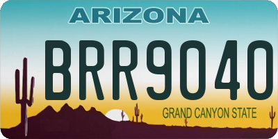 AZ license plate BRR9040
