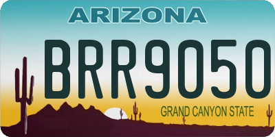 AZ license plate BRR9050
