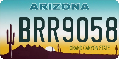 AZ license plate BRR9058