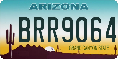 AZ license plate BRR9064