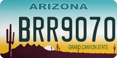 AZ license plate BRR9070
