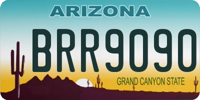 AZ license plate BRR9090