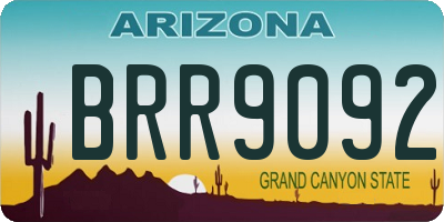 AZ license plate BRR9092