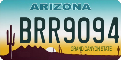 AZ license plate BRR9094
