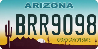 AZ license plate BRR9098