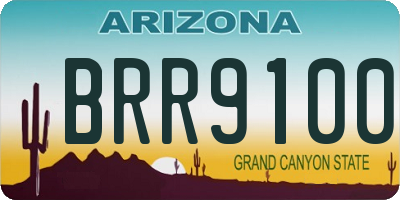 AZ license plate BRR9100