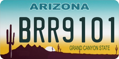 AZ license plate BRR9101