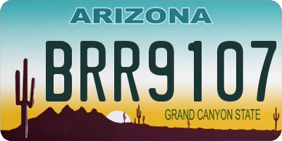 AZ license plate BRR9107