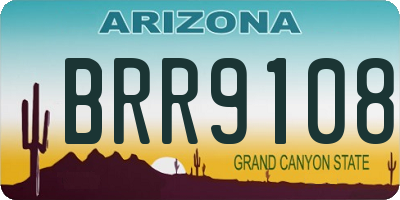 AZ license plate BRR9108