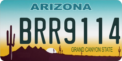 AZ license plate BRR9114