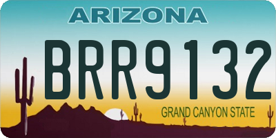 AZ license plate BRR9132