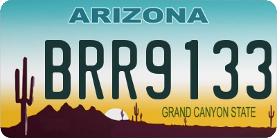 AZ license plate BRR9133