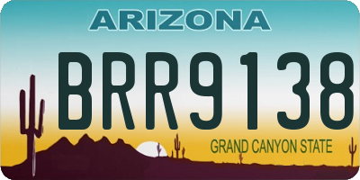 AZ license plate BRR9138