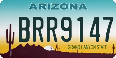 AZ license plate BRR9147