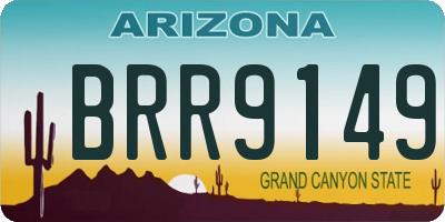 AZ license plate BRR9149