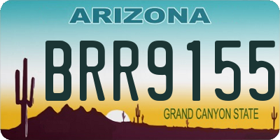 AZ license plate BRR9155