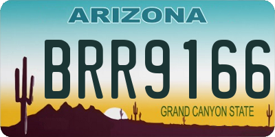 AZ license plate BRR9166