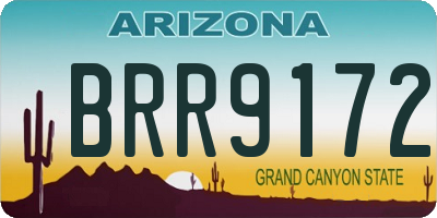 AZ license plate BRR9172