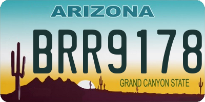 AZ license plate BRR9178