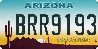 AZ license plate BRR9193