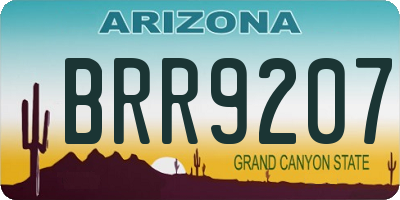 AZ license plate BRR9207