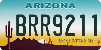 AZ license plate BRR9211