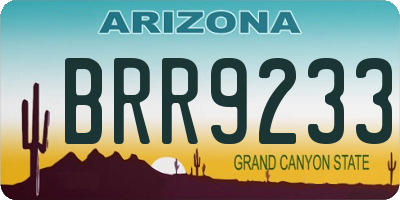 AZ license plate BRR9233