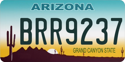 AZ license plate BRR9237