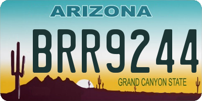AZ license plate BRR9244