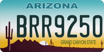 AZ license plate BRR9250